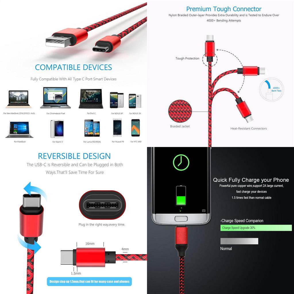 1 Кабель для быстрой зарядки и передачи данных, разработанный для Samsung Galaxy S8/plus