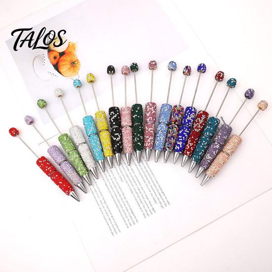 Набор для самостоятельного изготовления ручек с бусинами, Алмазные ручки, Блестящие ручки со стразами и бусинами, Ручки с хрустальным стержнем, гелевые, черные, шариковые, для декора, офисные, школьные принадлежности