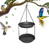 Hanging Double Layer Bird Feeder Large Capacity Durable Bird Water Bowl Convenient Dual-purpose Bird Feeding Dish Outside Patio