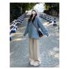 Autumn Winter Women Thickened Wide-leg Pants Fashion Casual High-waisted Drawstring Long Pants Plus Size Solid Color Straight Trousers 2345