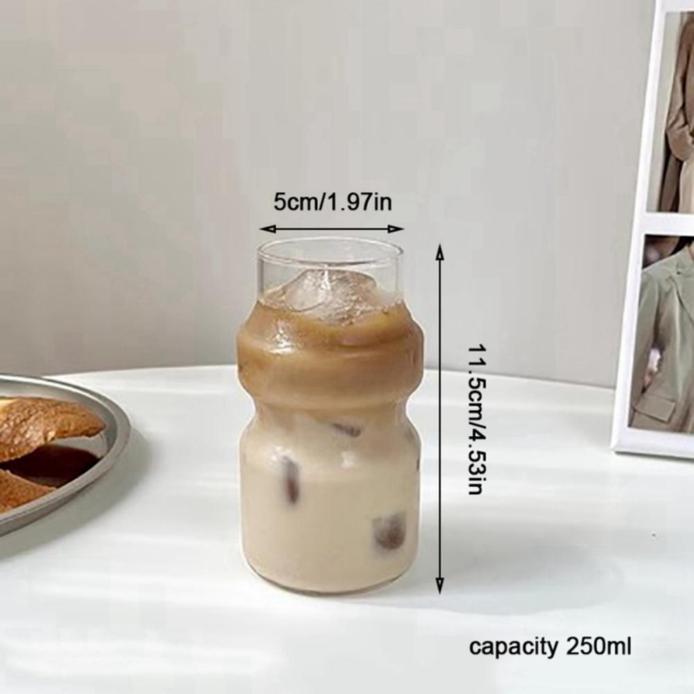 Творческий рифленый прозрачный стеклянный стакан для сока, воды и холодного кофе, термостойкая посуда для питья, стаканы для воды