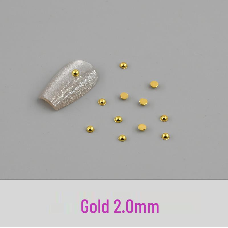Смешанные мини-жемчужины для нейл-арта: Золотые и серебряные полулицевые декоративные жемчужины с плоским дном для самостоятельного маникюра