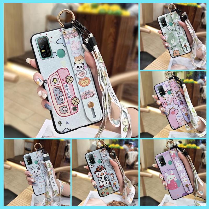 Anti-knock Lanyard Phone Case For Doogee N30 Cartoon Protective Fashion Design Soft Case Phone Holder Shockproof Ring