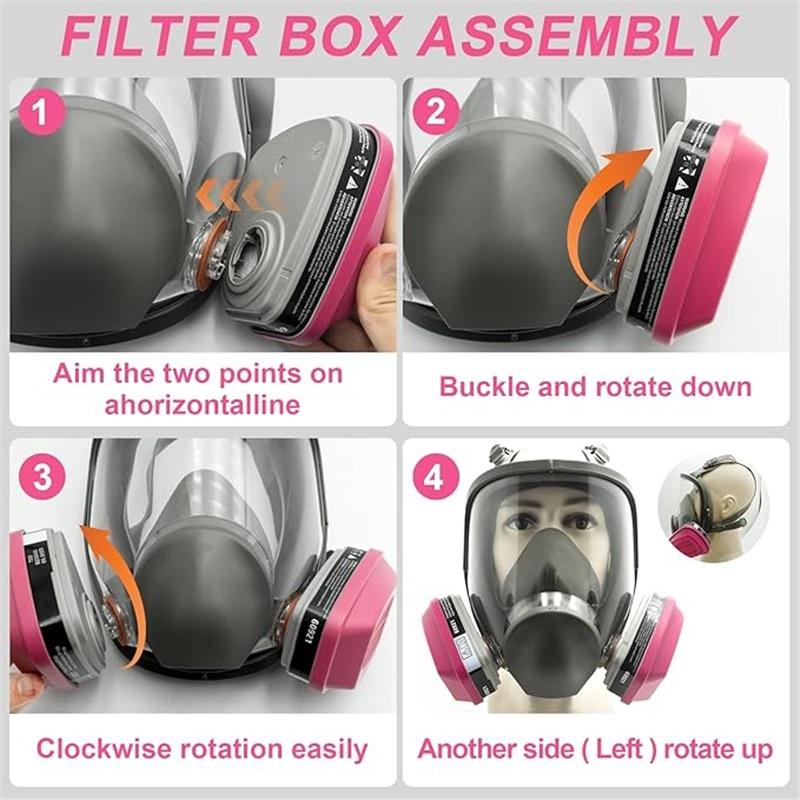 Полнолицевая маска-респиратор 6800 с фильтрами, противотуманная, для сварки, покраски, полировки и защиты безопасности