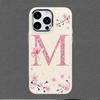 Cherry blossom letters case,suitable for iPhone 16 15 14 13 12 11 Pro Max X XS XR