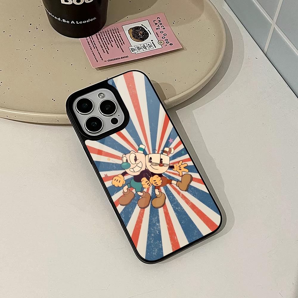 Cute Game Cuphead Phone Case for Iphone 17 16 15 14 Air 13 12 11 Pro Max Mini Plus Fundas Shell PC+TPU Cover