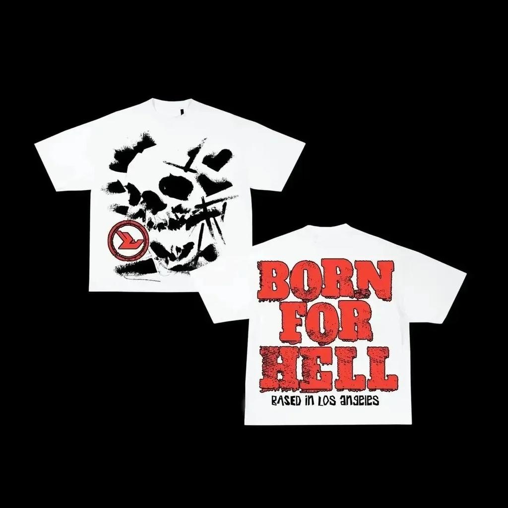 America War Girl Graphic Print T-shirt Y2k Retro Loose Short Sleeve Round Neck Cotton Top Gothic Streetwear Men's Women Clothing