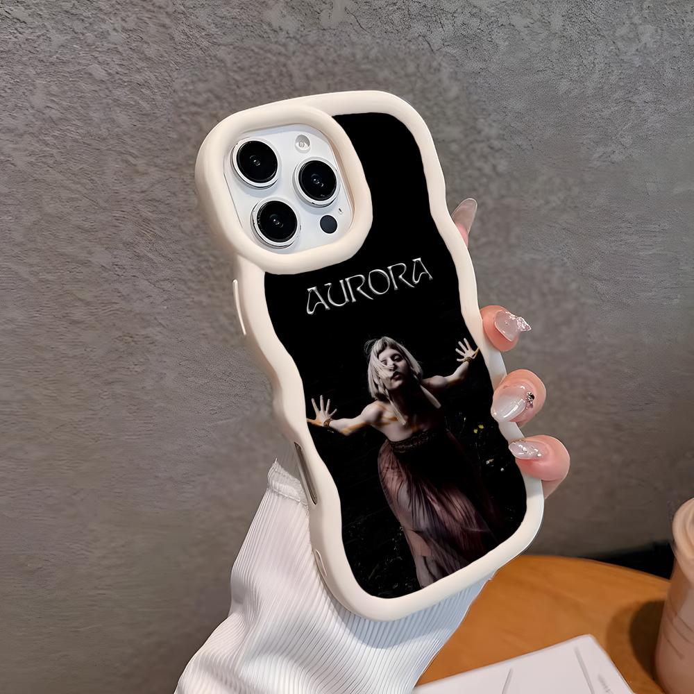Чехол для мобильного телефона Aurora Aksnes с волнистым краем из ТПУ для iPhone 17 16 15 14 13 12 11 Air Pro Max Plus Цветная крышка