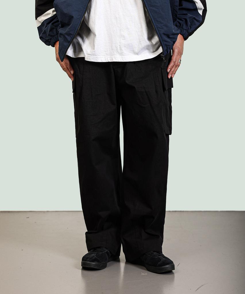RUGGED HOUSE Big Pocket Cargo Wide Balloon Pants Black