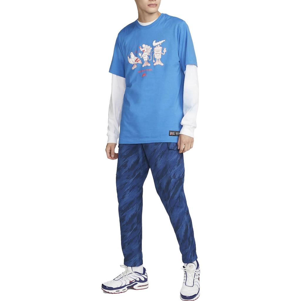 Nike T Shirts Men's Blue Crew Neck Moderate Straight Fit FB9028-435