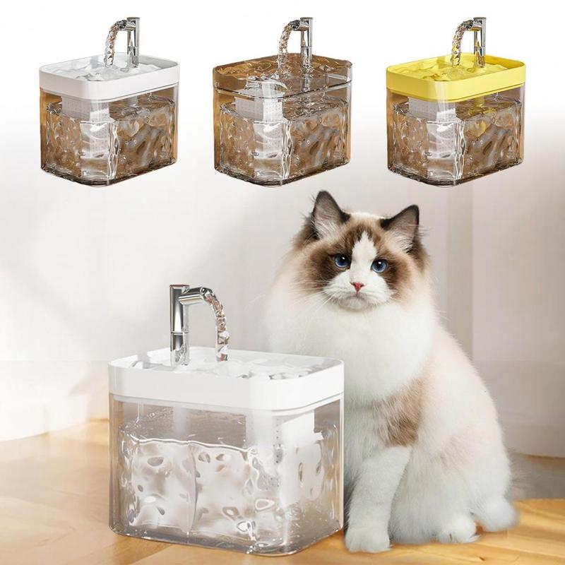 Cat Drinking Fountain Replaceable Filter Pet Fountain Automatic Pet Water Fountain with 3 Filter Sponge for Cats Dogs 1.5l
