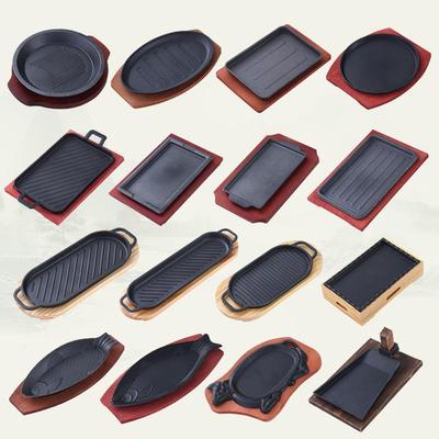 Домашний теппаньяки гриль: Круглая и прямоугольная сковорода для корейского барбекю, стейка и рыбы