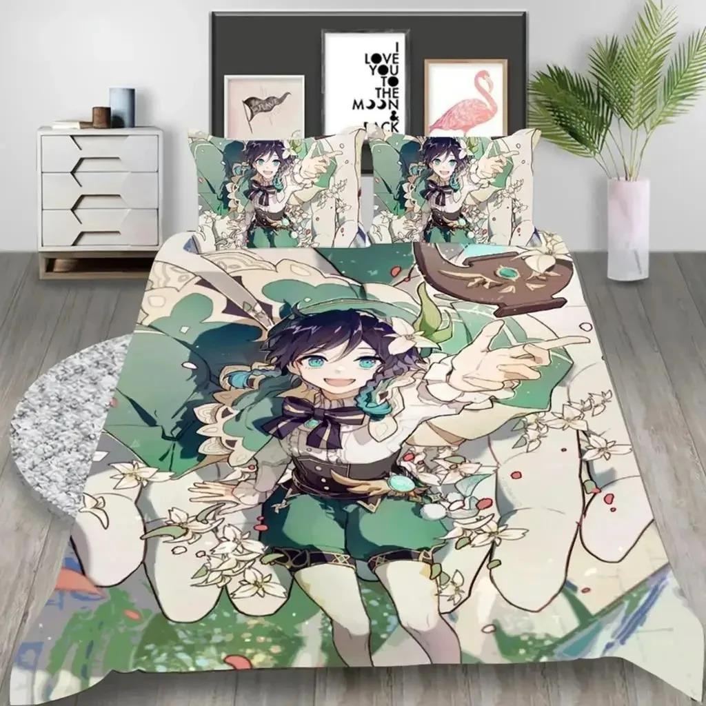3D Game Genshin Impact Bedding Collections Keqing Xiao Duvet Cover Collection Boys Adults Single Full Queen King Size With Bed Linen