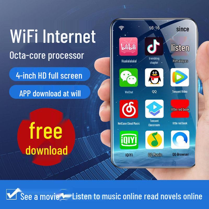 MP4/MP5-плеер с поддержкой Wi-Fi: Полноэкранное портативное устройство для музыки, видео, Bluetooth и чтения электронных книг