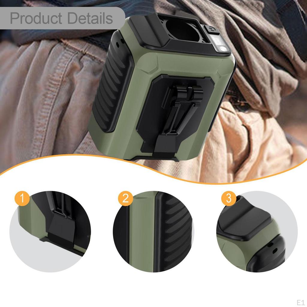Portable Waist Fan 100 Gears Flashlight Clip on for Outside Farm Work Riding