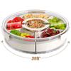 Divided Tray with Lid and Handle, Large Snack Spinner, Snack Box Container, Multipurpose Food Platter for Cooked Vegetables and Fruits