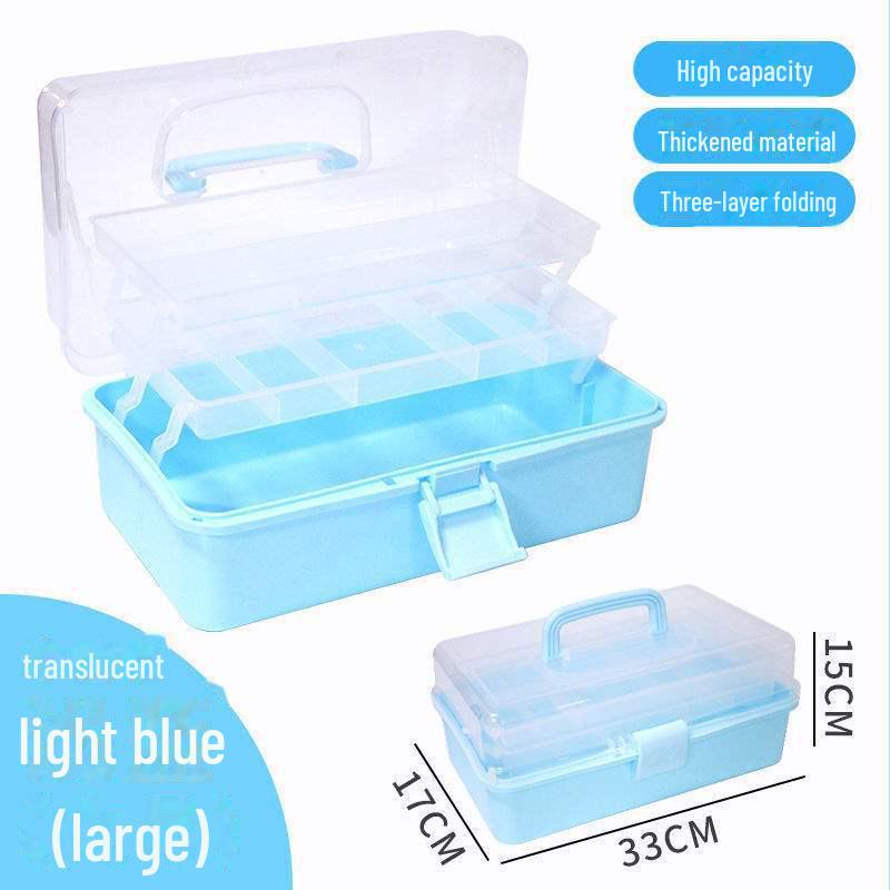 Большая вместимость, 3-слойная прозрачная коробка для хранения художественных инструментов и карандашей