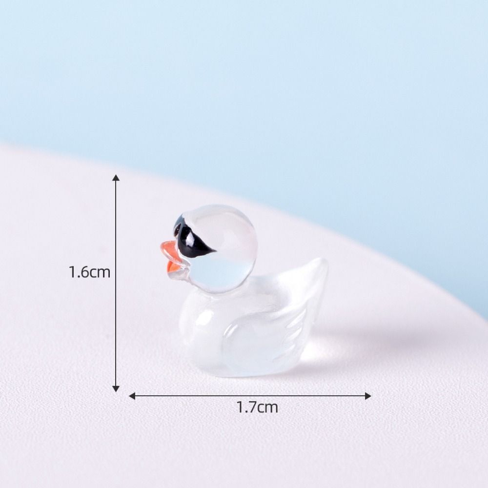20Pcs Mini Wearing Sunglasses Duck Mix 12 Colors Resin Micro Landscape Luminous Ducks DIY Decoration Dollhouse Decoration