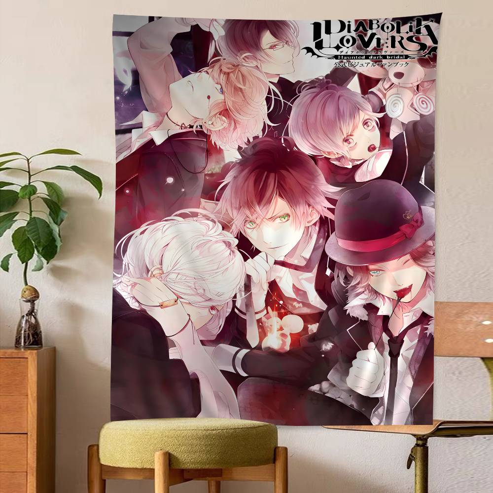 Видеоигра DDiabolik LLovers Красочный Гобелен Настенное Полотно Подвесной Таро Хиппи Настенные Ковры Комнатное Искусство Домашний Декор