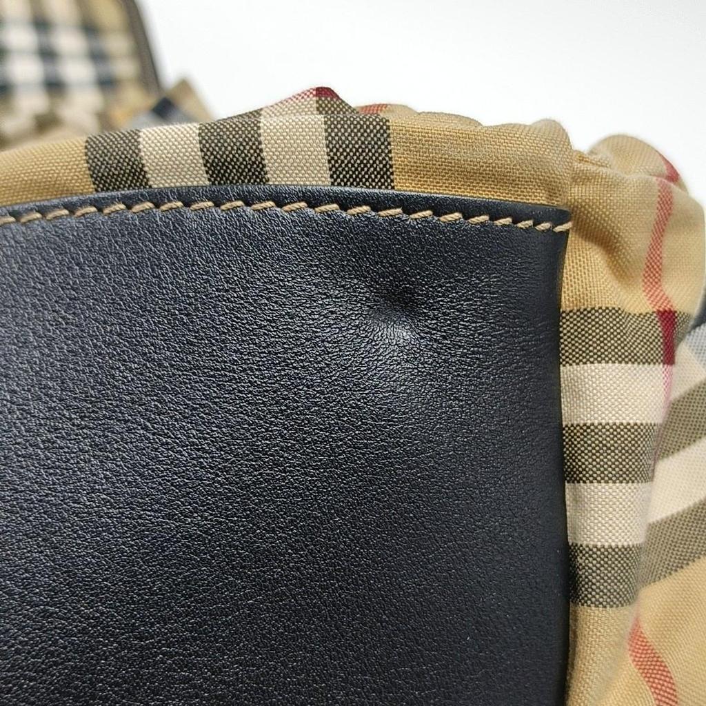 [Pre-Owned] Vintage Check Large Capacity Leather Backpack - Very Good #15AD4F4