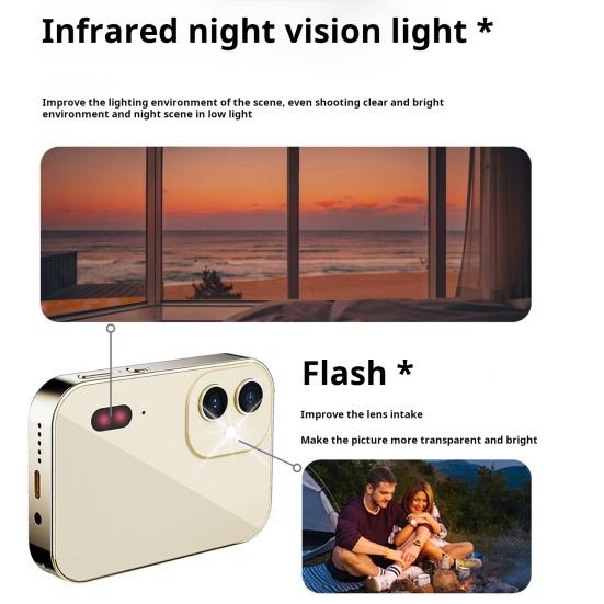 Цифровая камера с сенсорным экраном, функцией распознавания лиц и автофокусом, портативная камера для видеоблогов с разрешением 64 Мп и 16-кратным увеличением, компактный размер, цифровая камера для селфи