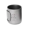 Titanium Mug Double Titanium Cup Titanium Cup Double Titanium Outdoor Camping Double Structure 350ml 450ml Titanium Tableware Double Wall S'more