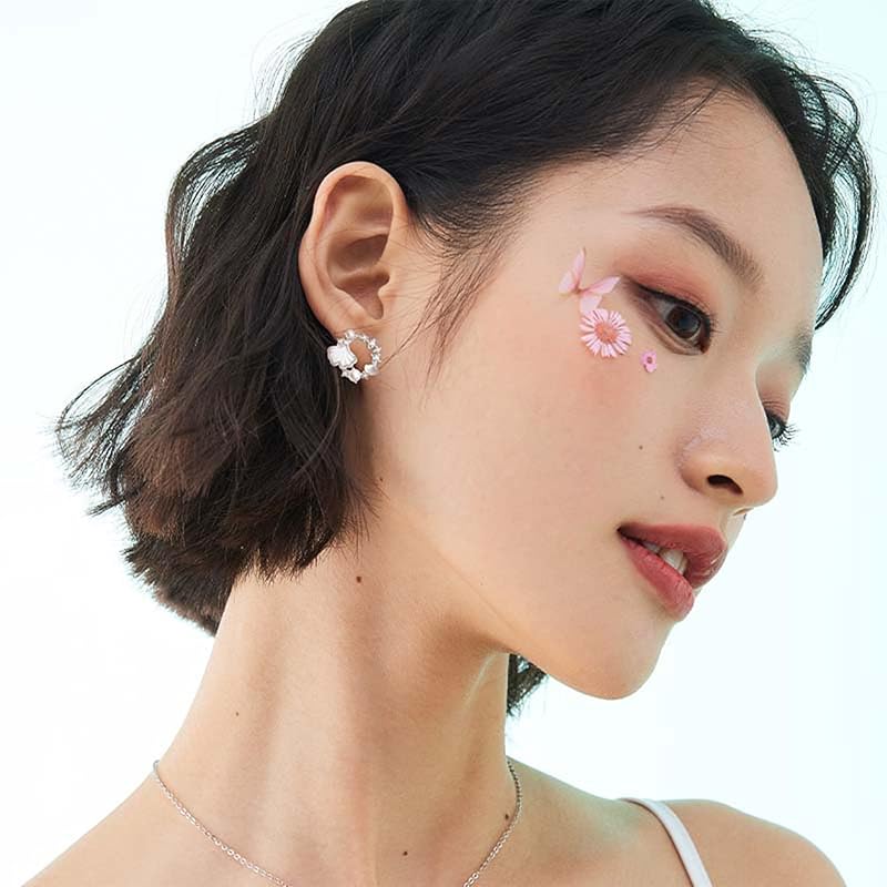 "YINCHIE" earrings ladies silver 925 made of silver ginkgo Akoyagai pearl zirconia simple ginkgo motif cute birthday present Popularity gift mother's