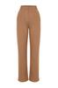 Women's Fashion Limited Edition Brown Straight Straight Cut Pleated Woven Trousers