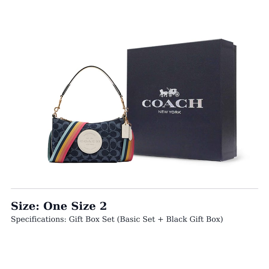COACH Dempsey Textile, Leather Shoulder Bag, Handbag, Shoulder Bag, Crossbody Bag Small Women's Blue C2825-IMDEI