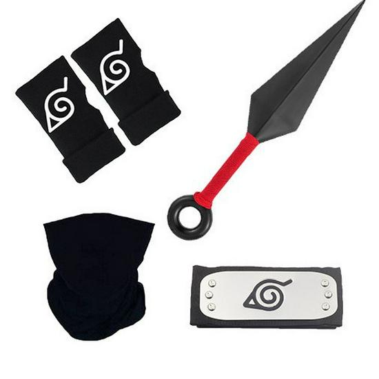 Доступный: Маска Какаши, Кунаи и сюрикены Наруто, Набор повязки Конохи