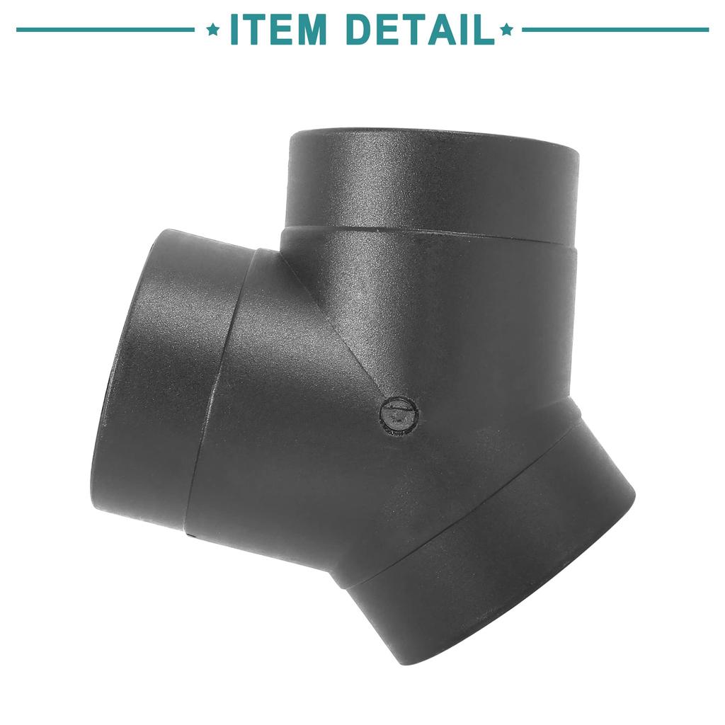 ACROPIX Car Heater Warm 3 Way Duct Pipe Y Shape Outlet Connector Universal 75mm Black 1pcs