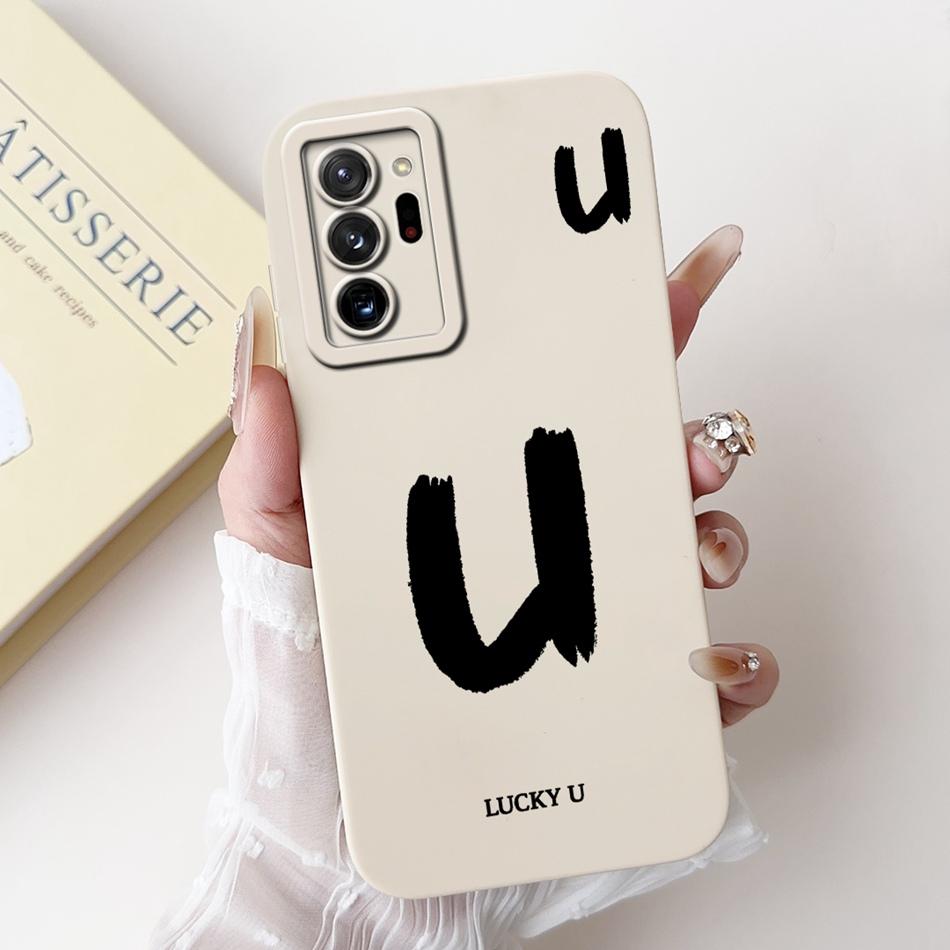 Для Samsung Galaxy Note 20 Ultra Note20 Счастливой Первой Буквой Чехол для Телефона Для Samsung Note 20 20Ultra 5G Мягкие Силиконовые Чехлы