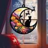 Hanging Ornament Colourful Cat/Dog On The Moon Design with Hanging Hole Vibrant Color Window Hanging Memorial Pendant Home Decoration