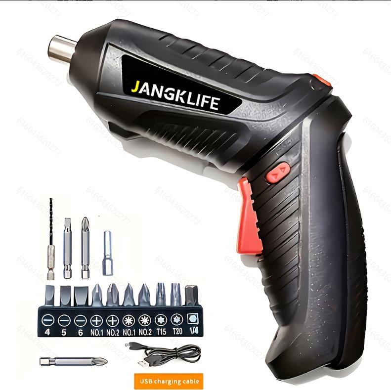 Беспроводная электрическая отвертка с перезаряжаемой эргономичной ручкой, дрель, бит для электроинструмента