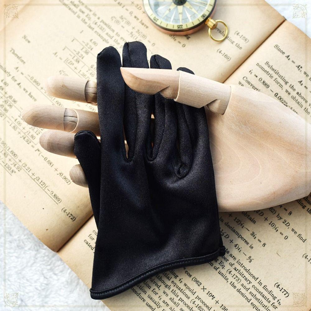 Cosplay Gloves Stage Performance Gloves Satin Gloves Lolita Mittens Women Gloves Half Palm Gloves