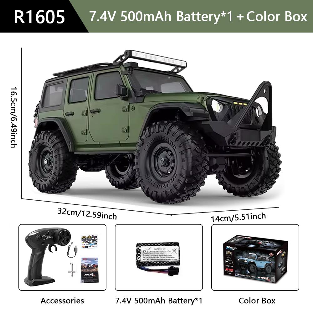 HB R1601 Радиоуправляемая машина 1:16 2.4G 4WD Внедорожные автомобили с дистанционным управлением со светодиодной подсветкой, грузовики-краулеры, модель транспортного средства для лазания, игрушки для детей и взрослых