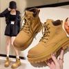 Fashion New 2024 Autumn Fashion Short Women's Boots Thick-soled Lace-up Casual Winter Leather Boots Sexy High Heels High Platform Shoes