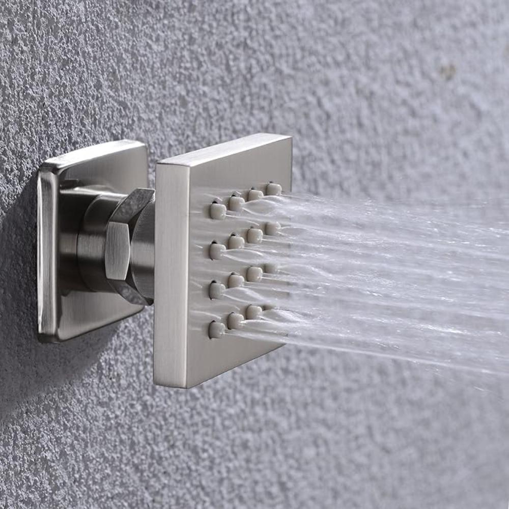 Хромированный Черный Латунный Корпус Боковые Души Квадратный Душ Спа Массажные Боковые Форсунки Золотая Скрытая Душевая Лейка Смеситель Аксессуар