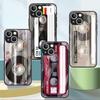Magnetic Radio Tape Cassette Glass Case For Apple iPhone 14 13 Pro 11 12 7 8 Plus SE 2022 XR X XS Max 6 6S Tempered Phone Cover