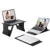 Fake Leather Wood Laptop Stand Foldable Computer Support Stand Adjustable Small Magnetic Laptop Desk Bed