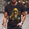 Funny Monkey Print T-shirt for Men Fashionable 3D Harajuku Animal Pattern T-shirt Casual Round Neck Short Sleeve Top