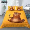 Мультяшный бобер Пододеяльник Размер King Size Queen Size Забавное Милое Животное Постельное Белье Коллекция Дети Девочки Дикая Природа Прочный Полиэстер Пододеяльник