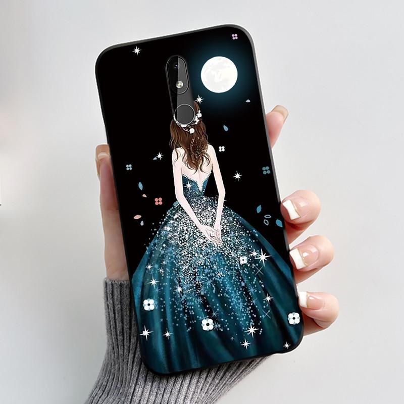 Printing Pattern Case For Nokia 3.2 / Nokia 3 / Nokia 3.1 Capa Coque Soft Silicone Black Shell Cover Cute Flower Cartoon Casing