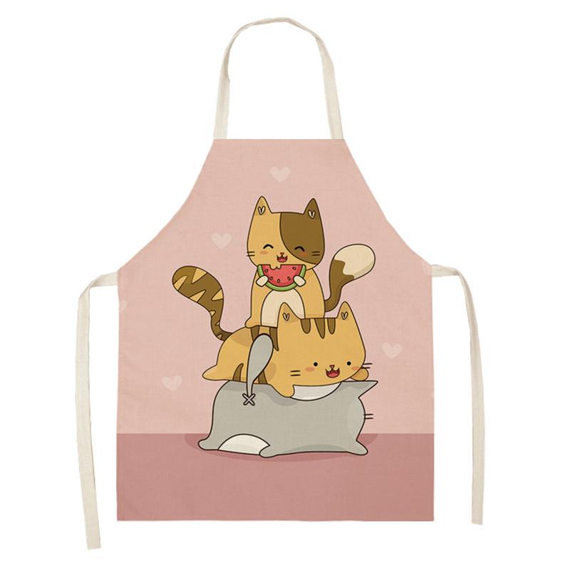Фартук для приготовления пищи, домашняя кухня, цветной фартук без рукавов с принтом кота для мужчин и женщин, выпечка