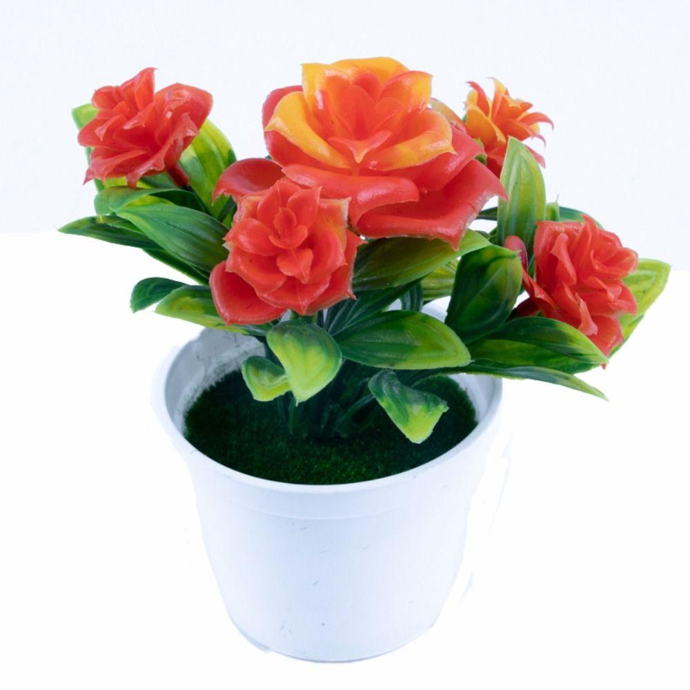 Искусственный бонсай из роз, многоцветный, реалистичный, горшечные растения, креативные имитационные цветы в горшках