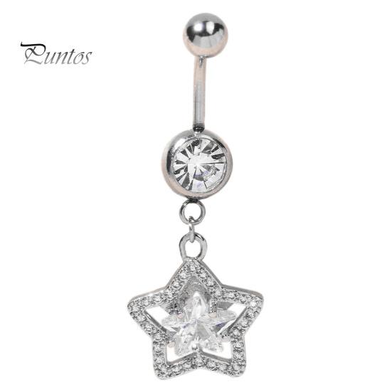 Кольцо на пупок со стразами, сердцем, бабочками, пятиконечной звездой, кулоном, сексуальное гипоаллергенное кольцо из нержавеющей стали, пирсинг пупка, висячее кольцо
