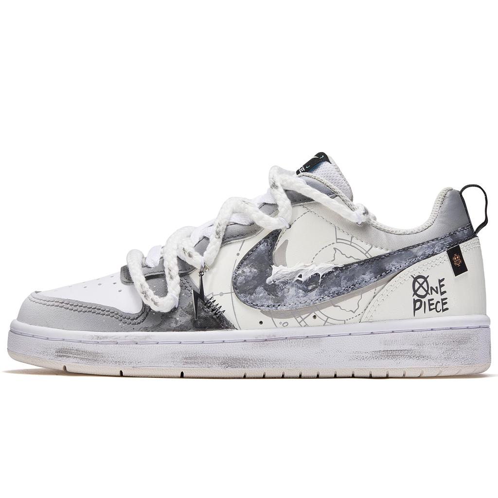 Nike Кроссовки Court Borough 2 Nautical Storm с амортизацией, износостойкие, низкие, для скейтборда, женские, серые FJ7692-191(Team177--КОРОБКА)