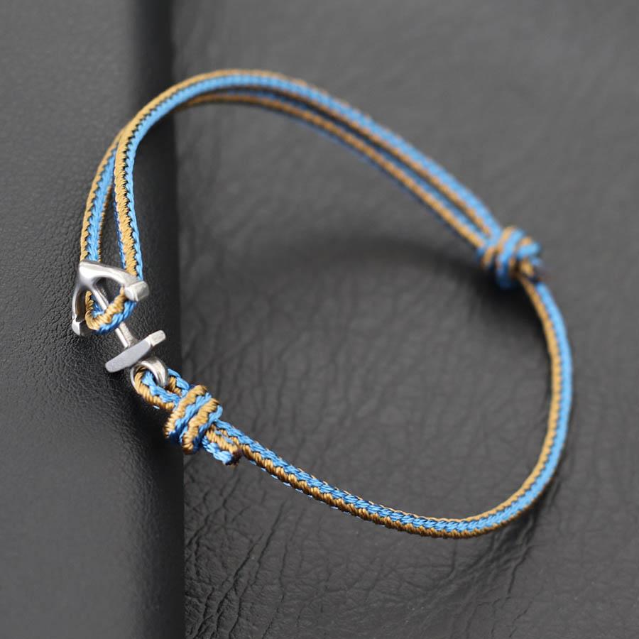 Fashionable Men Anchor Bracelet With Ethnic Cords Adjustable Handmade Premium Braclet Beach Surfing Jewelry Nautical Braslet