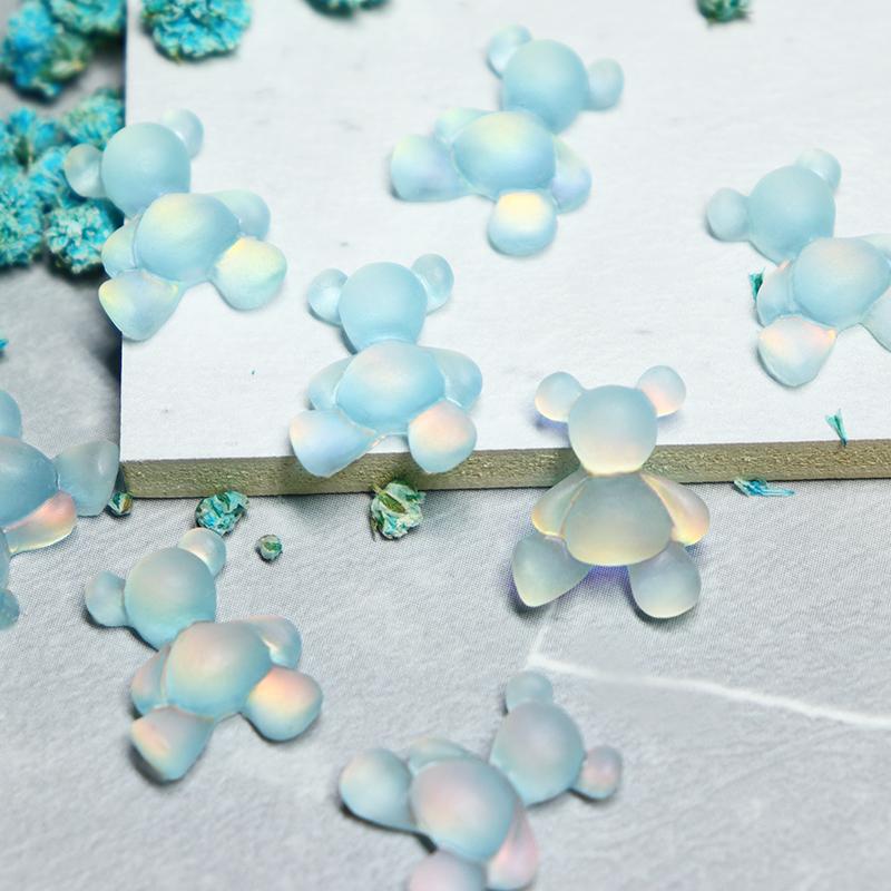 10 шт. светящиеся в темноте кавайные конфеты розовый медведь подвески для ногтей украшения макарон светящиеся акриловые стразы детали товары для дизайна ногтей