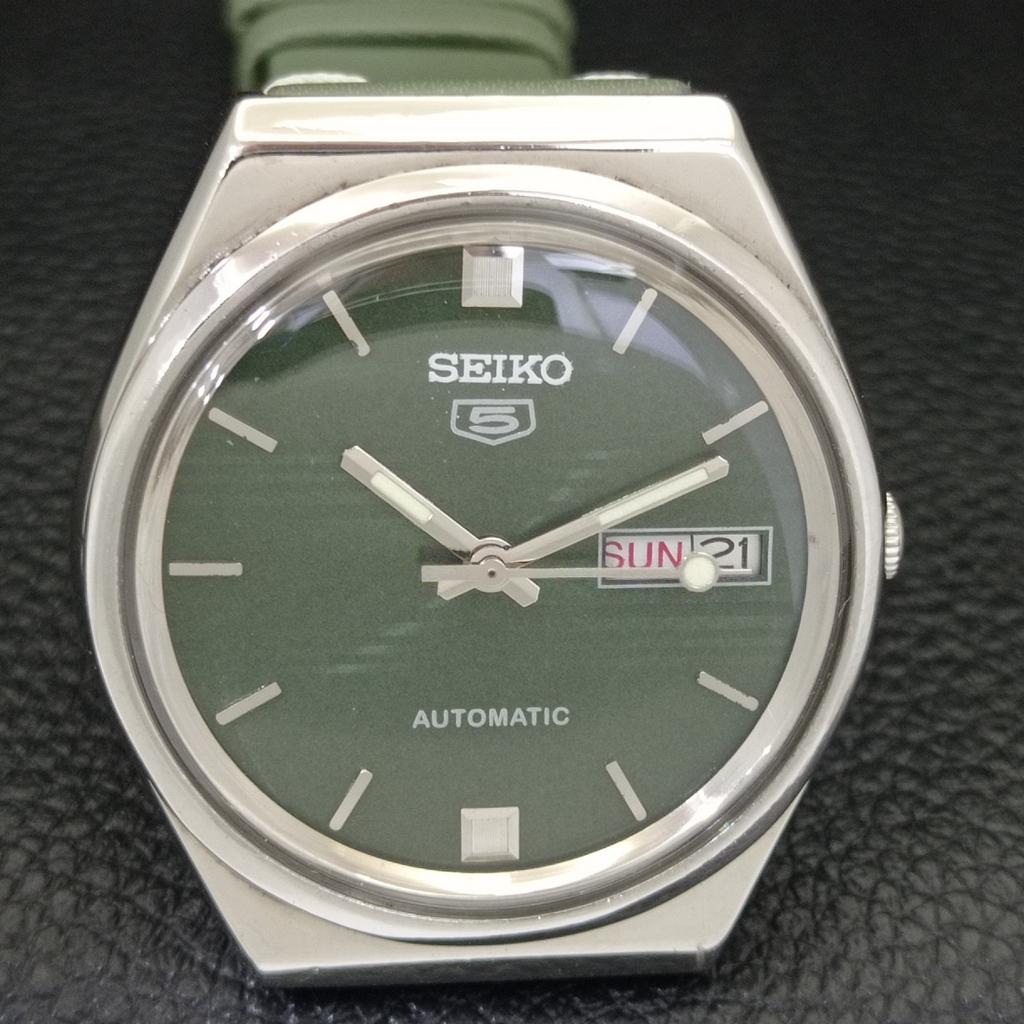 АВТОМАТИЧЕСКИЕ ВИНТАЖНЫЕ ЧАСЫ SEIKO 5 ЯПОНИЯ 6309A МУЖСКИЕ ЧАСЫ С ЦИФЕРБЛАТОМ ЗЕЛЕНОГО ЦВЕТА a701226-5 R206a-a701226